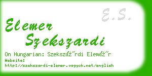 elemer szekszardi business card